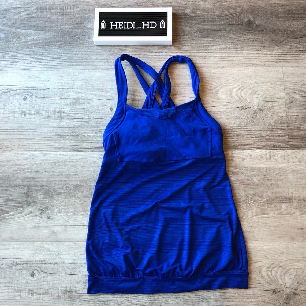 Athleta Crisscross Blue Tank